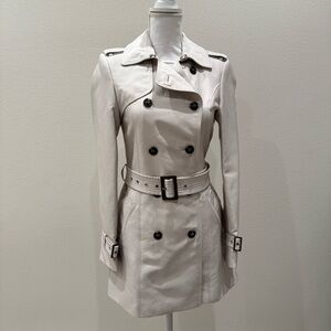 🆕 Zara Women's Double-Breasted Trench Coat - Cream NWT